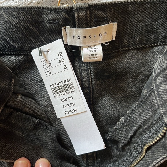 BNWT Top Shop black mini jean skirt. - Picture 4 of 4